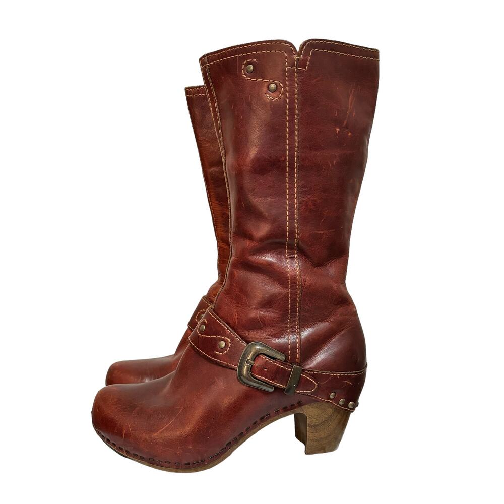 Dansko Brown Leather Mid-Calf Ankle Boots